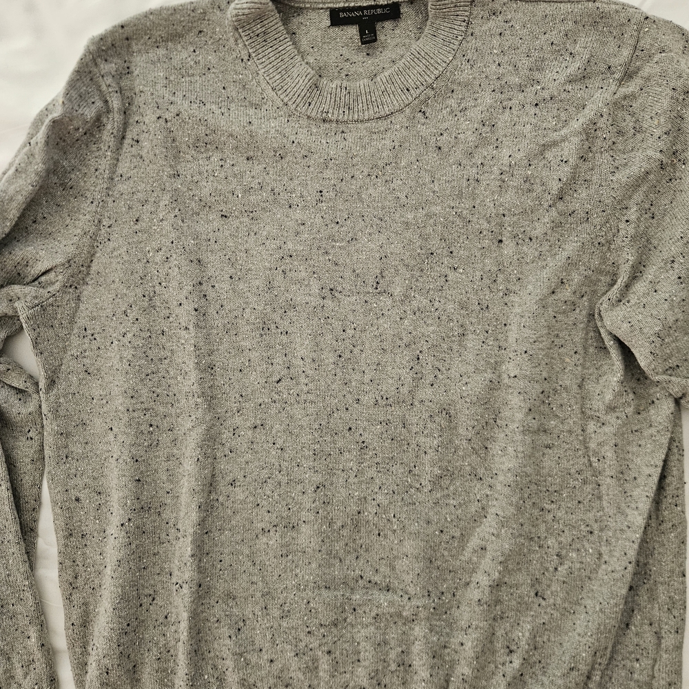 Banana Republic Gray Speckled Donegal Sweater